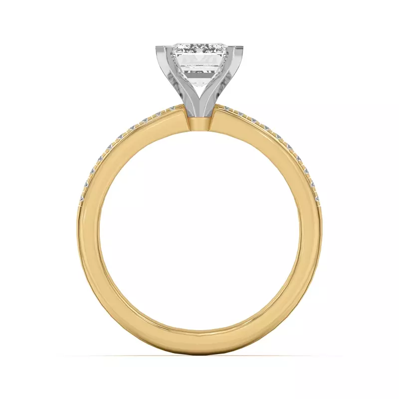 Yellow Gold 18k & White Gold 18k Meryl Petite Pavé Engagement Ring