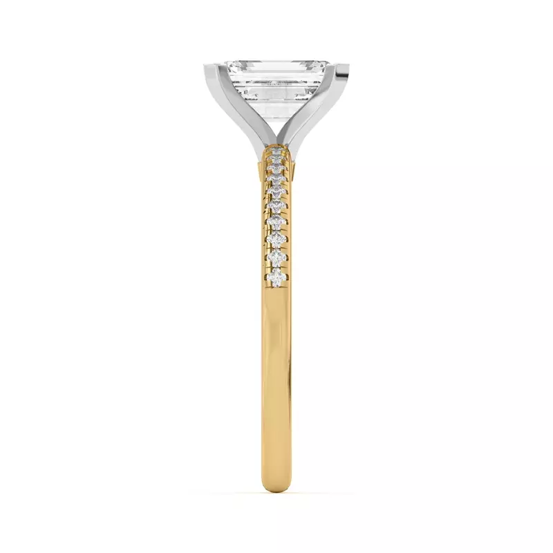 Yellow Gold 18k & White Gold 18k Meryl Petite Pavé Engagement Ring