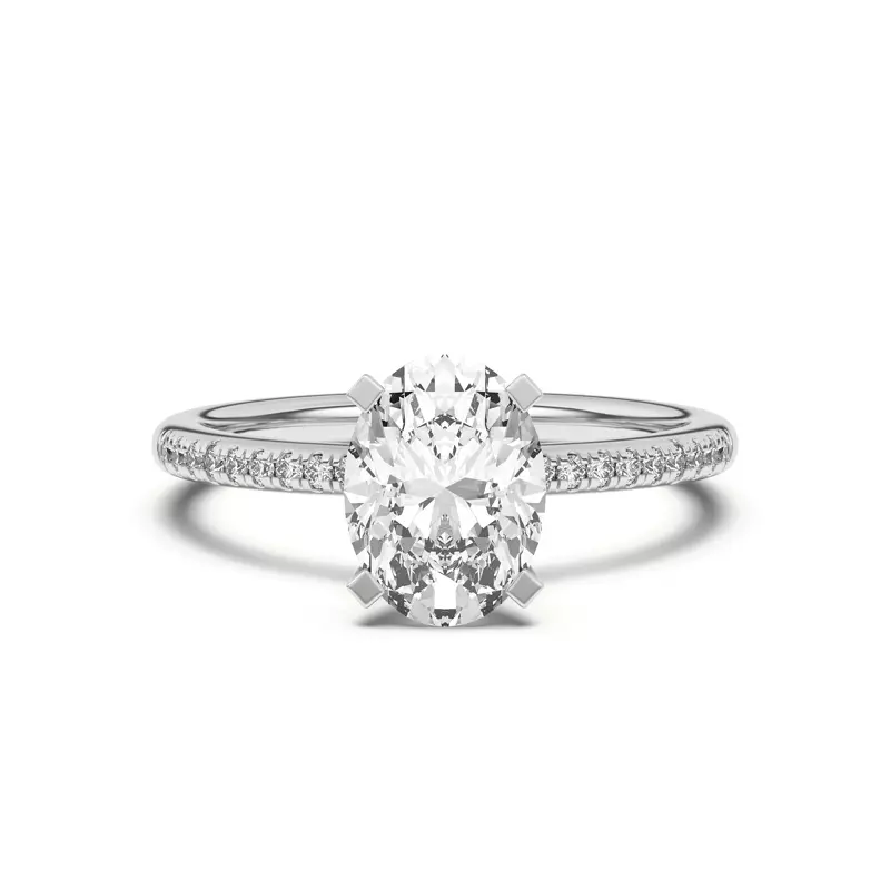 Platinum Meryl Petite Pavé Engagement Ring