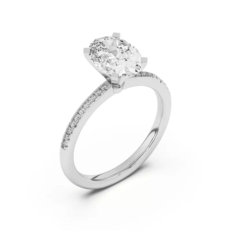 Platinum Meryl Petite Pavé Engagement Ring