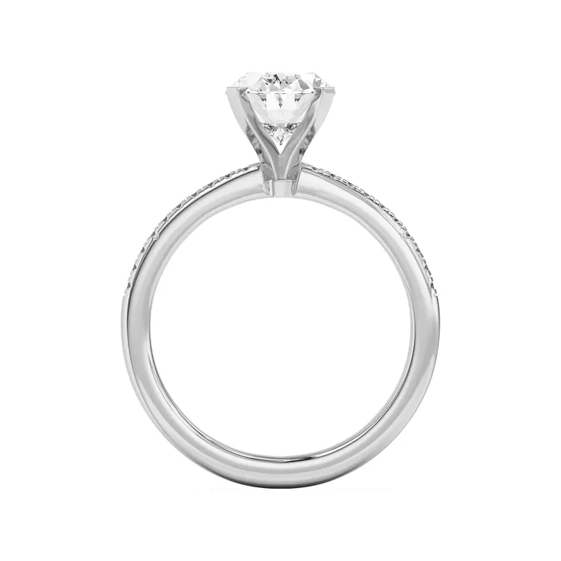 Platinum Meryl Petite Pavé Engagement Ring