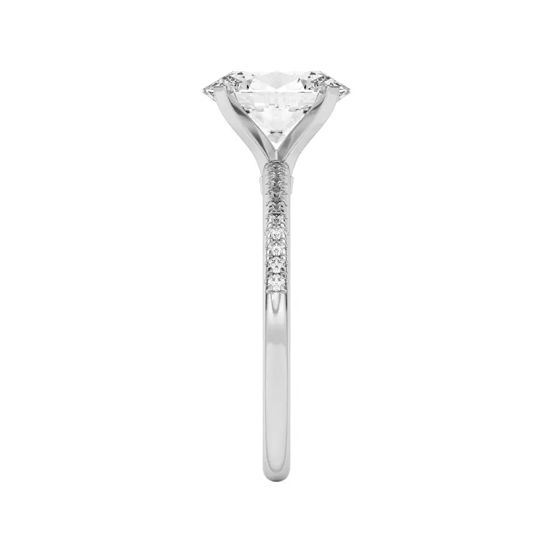 Platinum Meryl Petite Pavé Engagement Ring