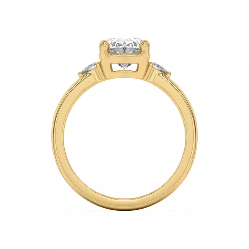 14K Yellow Gold Meredith Pear Accent Engagement Ring