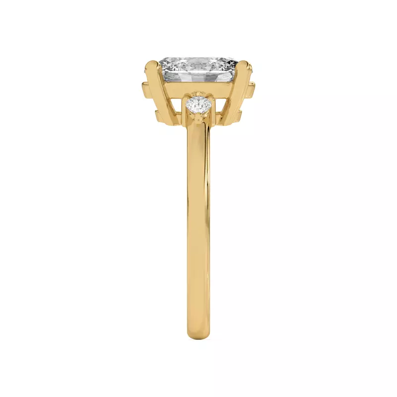 14K Yellow Gold Meredith Pear Accent Engagement Ring