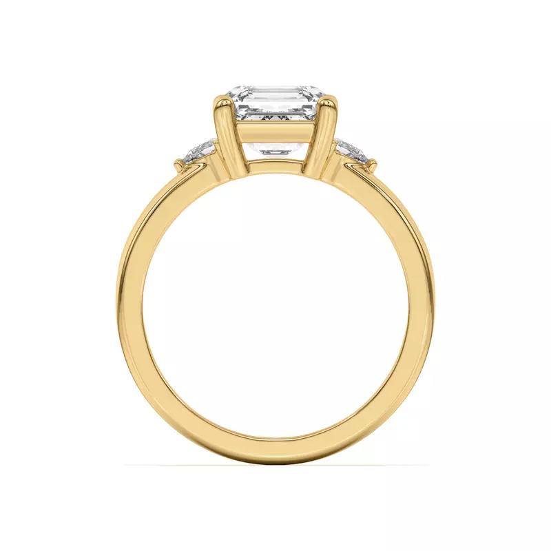 14K Yellow Gold Meredith Pear Accent Engagement Ring