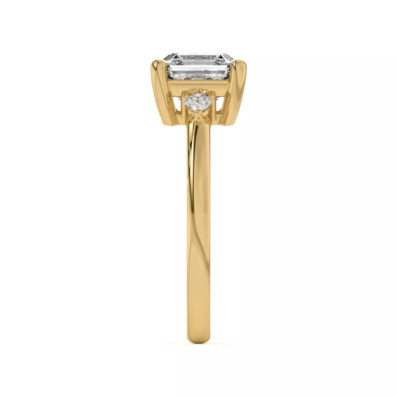 14K Yellow Gold Meredith Pear Accent Engagement Ring
