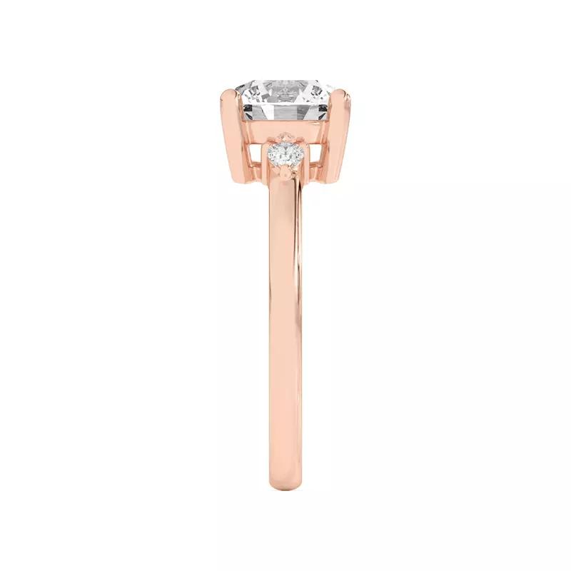 18K Rose Gold Meredith Pear Accent Engagement Ring