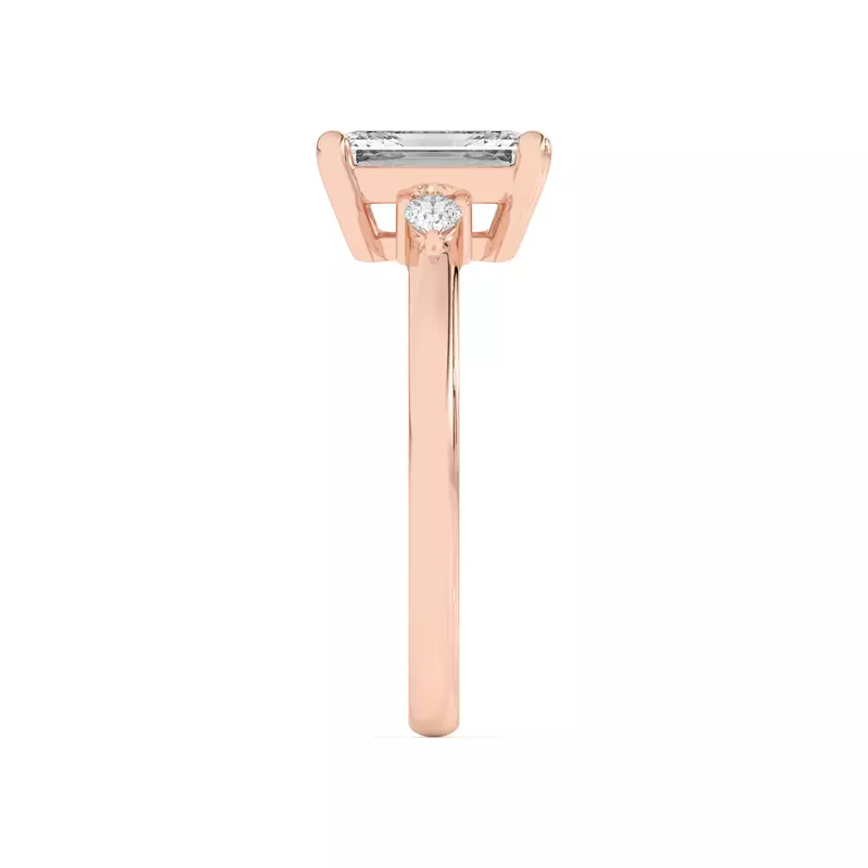 18K Rose Gold Meredith Pear Accent Engagement Ring