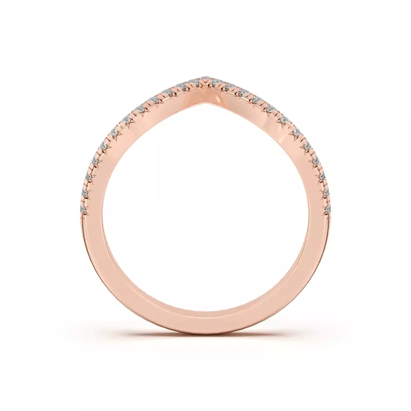 18K Rose Gold Meredith Pavé Chevron Band