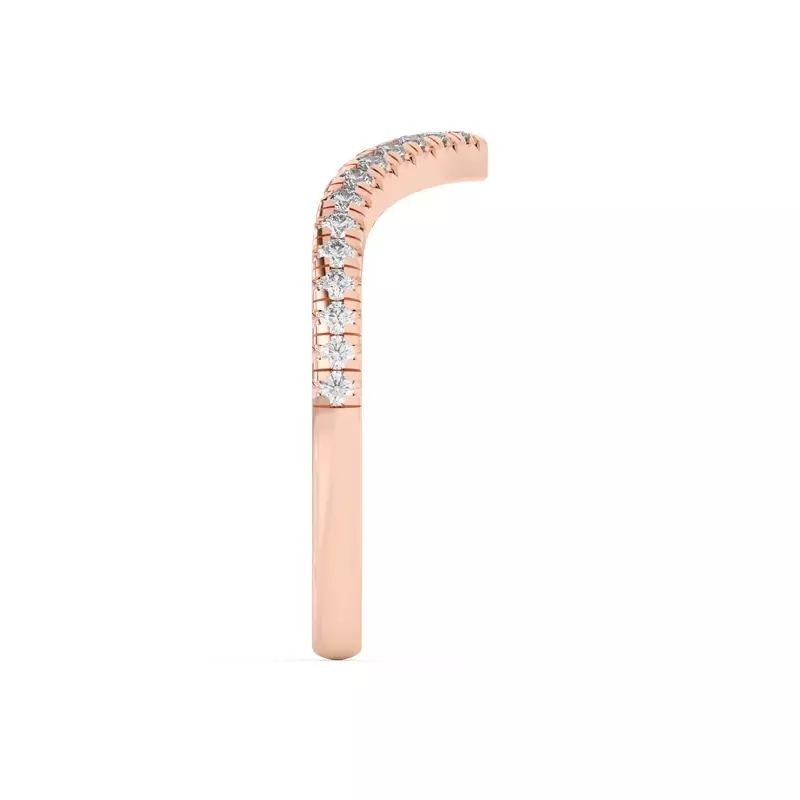 18K Rose Gold Meredith Pavé Chevron Band