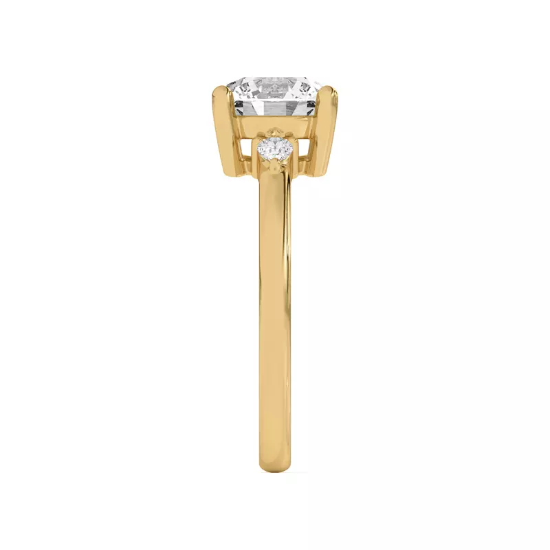 18K Yellow Gold Meredith Pear Accent Engagement Ring