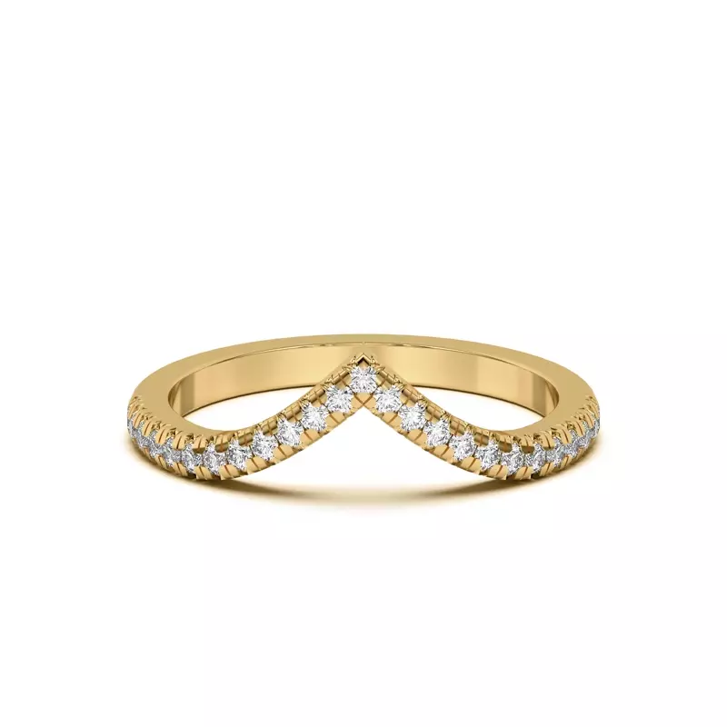 18K Yellow Gold Meredith Pavé Chevron Band