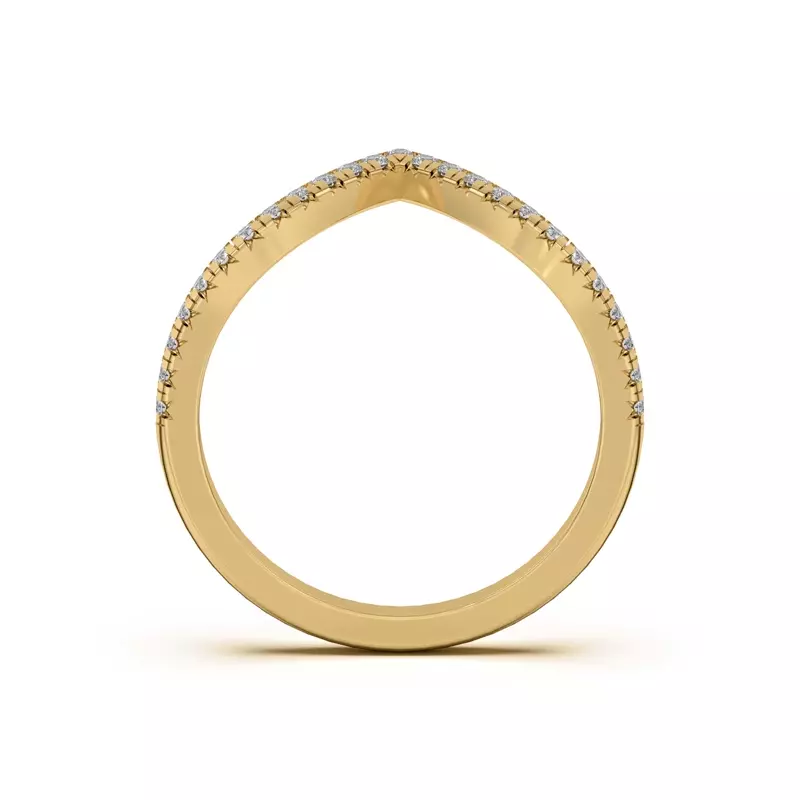 18K Yellow Gold Meredith Pavé Chevron Band