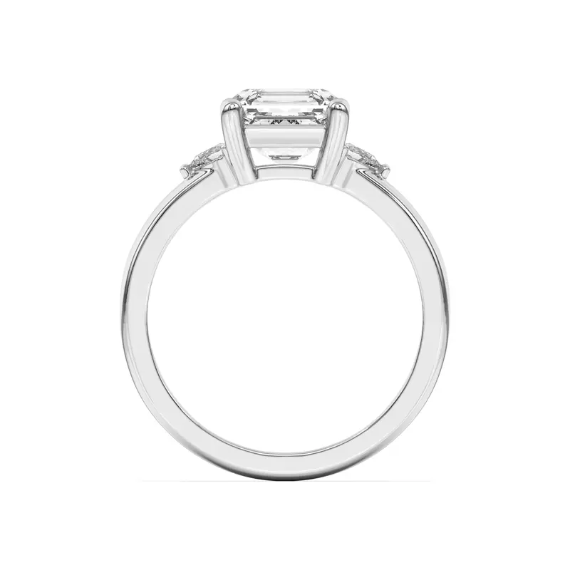 Platinum Meredith Pear Accent Engagement Ring