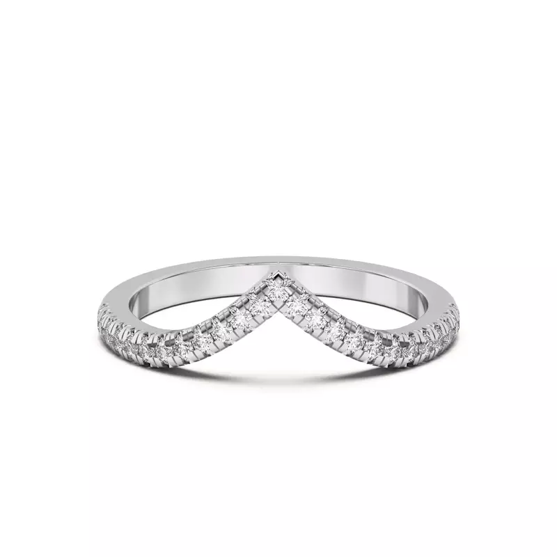 Platinum Meredith Pavé Chevron Band