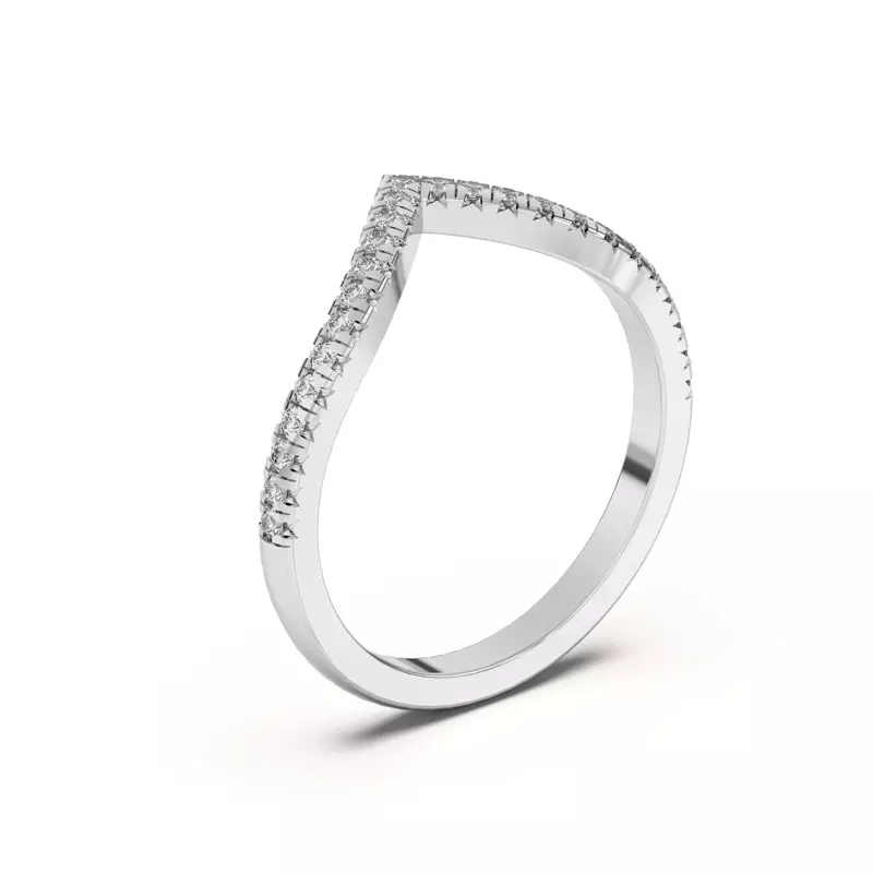 Platinum Meredith Pavé Chevron Band