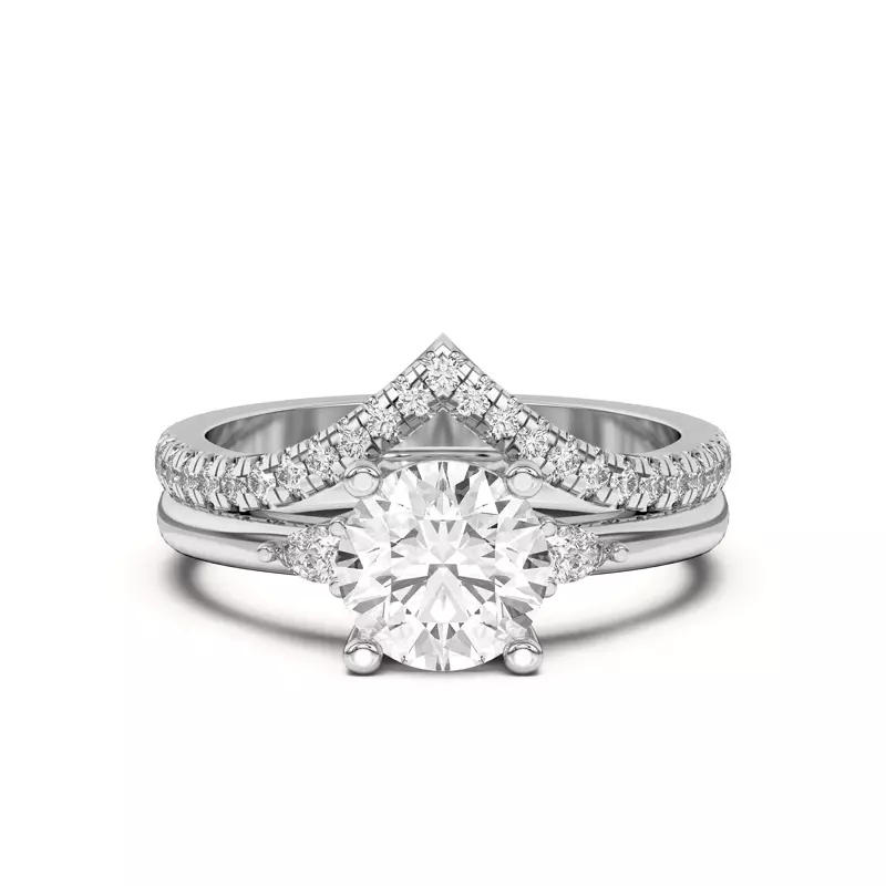 Platinum Meredith Pavé Chevron Band