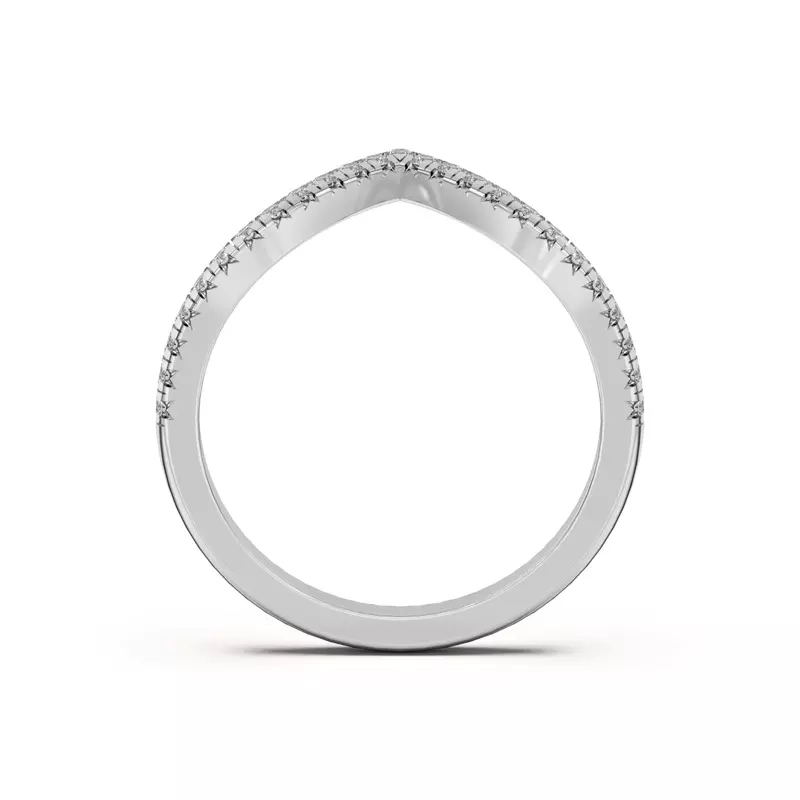 Platinum Meredith Pavé Chevron Band