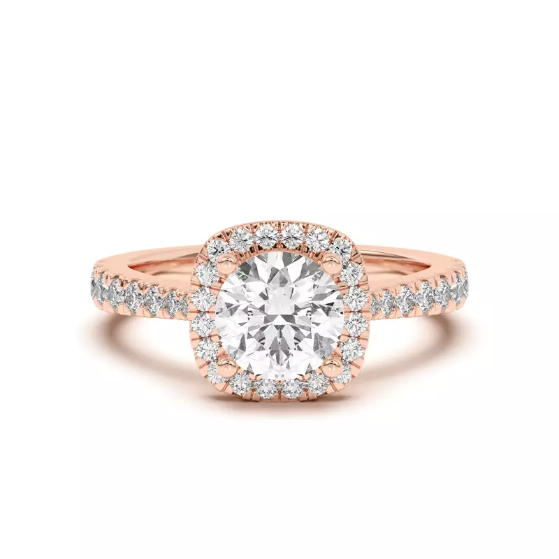 14K Rose Gold Cici Halo Engagement Ring