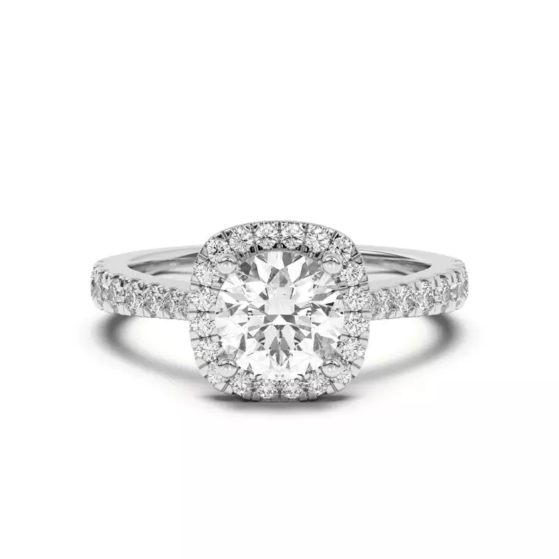 14K White Gold Cici Halo Engagement Ring