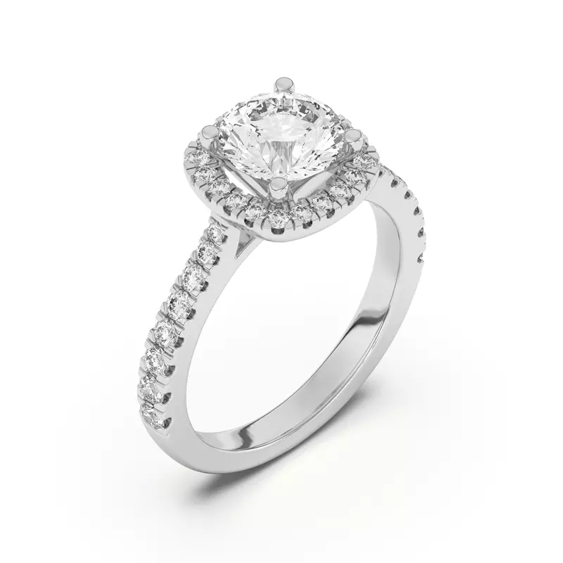 14K White Gold Cici Halo Engagement Ring