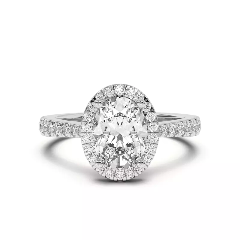 14K White Gold Cici Halo Engagement Ring