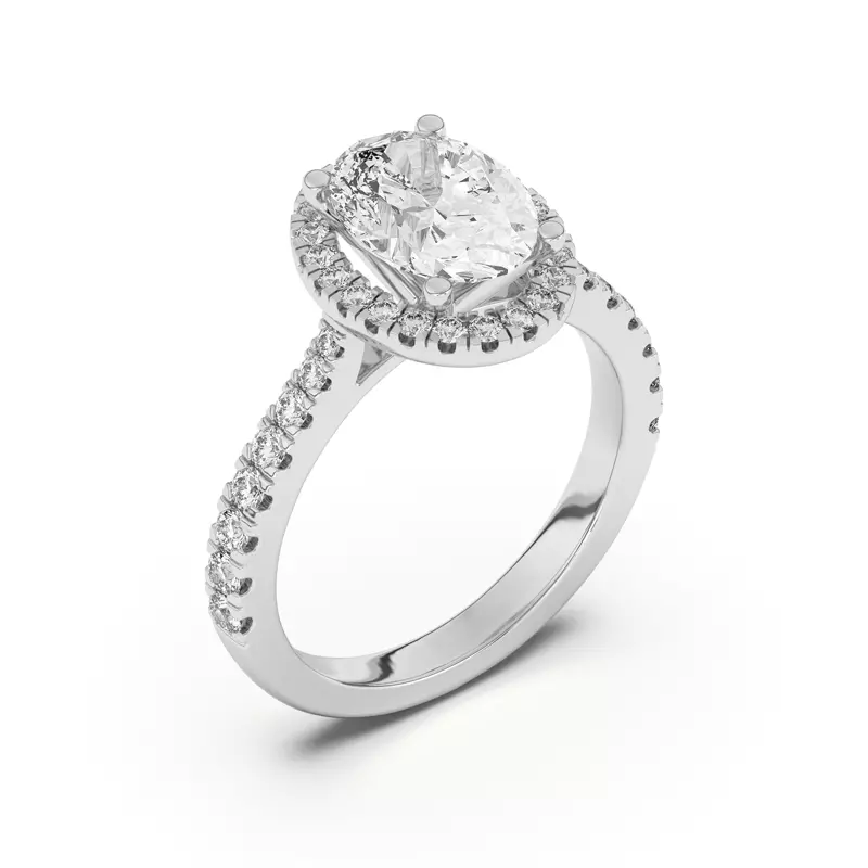 14K White Gold Cici Halo Engagement Ring