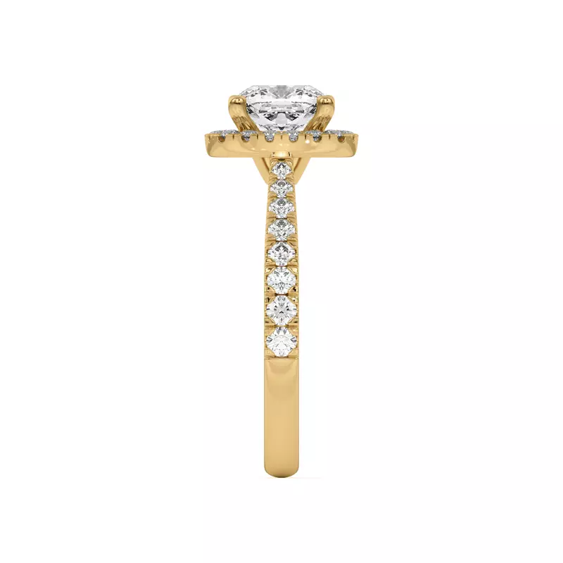 14K Yellow Gold Cici Halo Engagement Ring