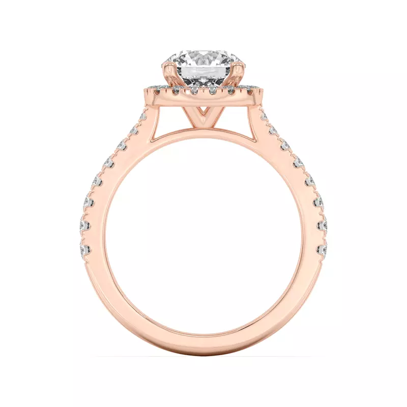 18K Rose Gold Cici Halo Engagement Ring