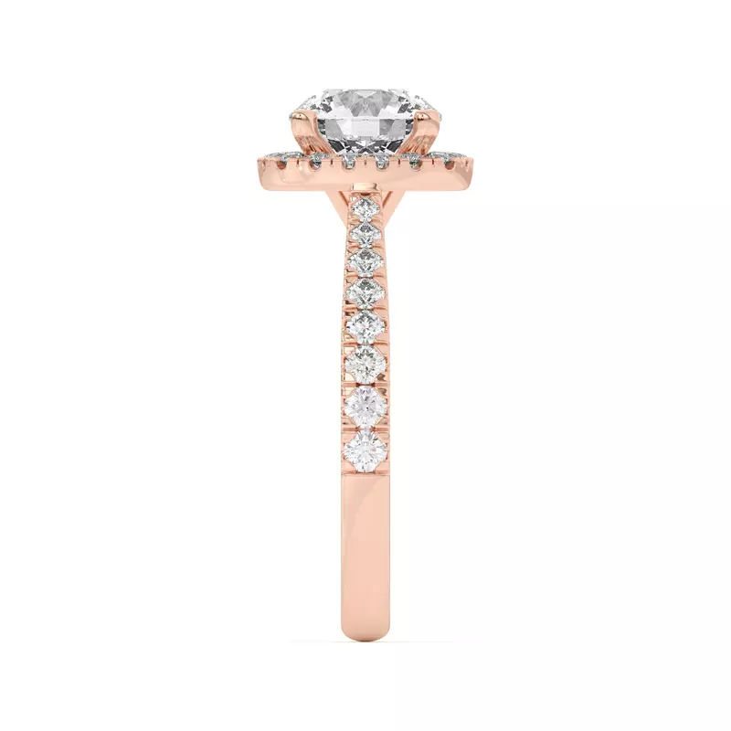 18K Rose Gold Cici Halo Engagement Ring