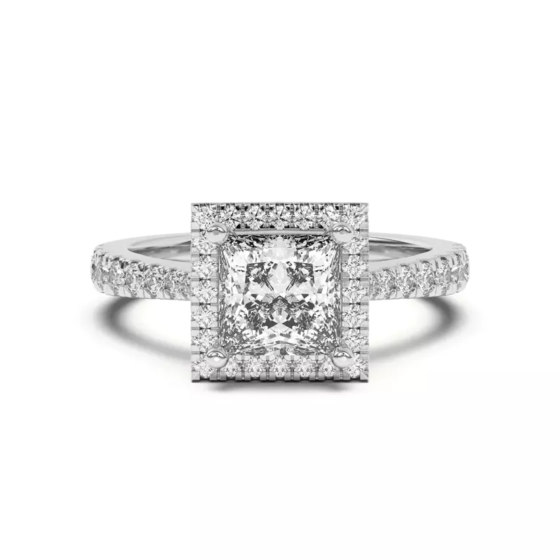 18K White Gold Cici Halo Engagement Ring