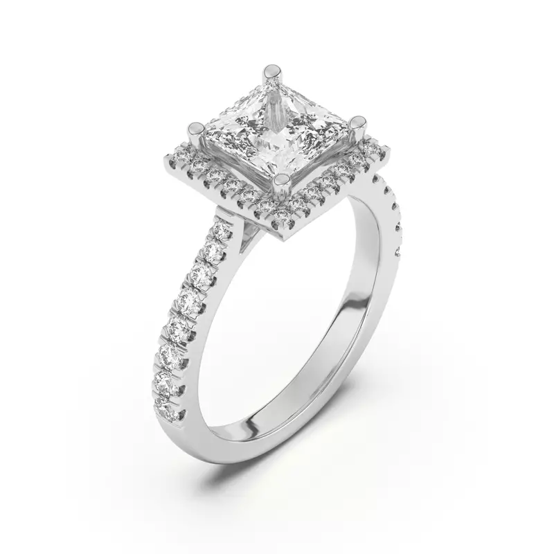 18K White Gold Cici Halo Engagement Ring