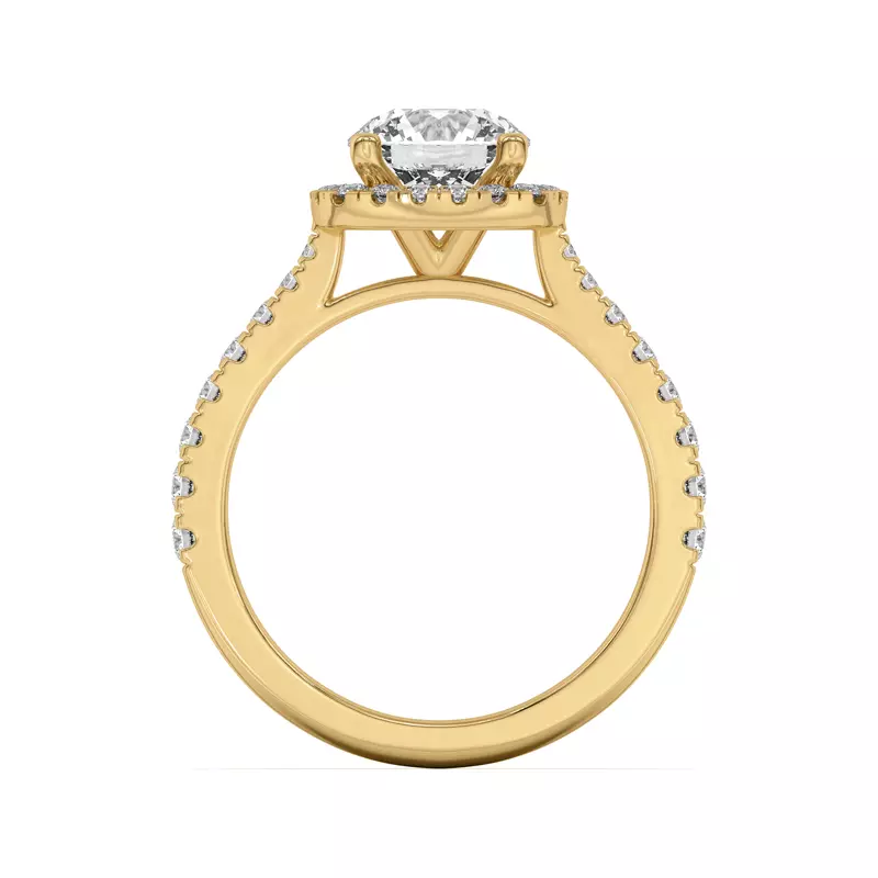 18K Yellow Gold Cici Halo Engagement Ring