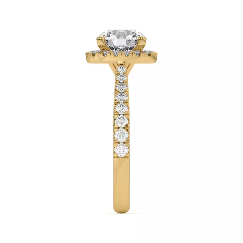 18K Yellow Gold Cici Halo Engagement Ring