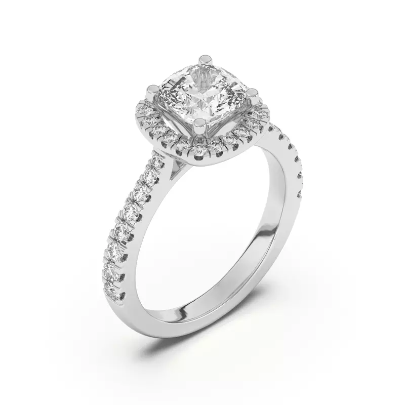 Platinum Cici Halo Engagement Ring