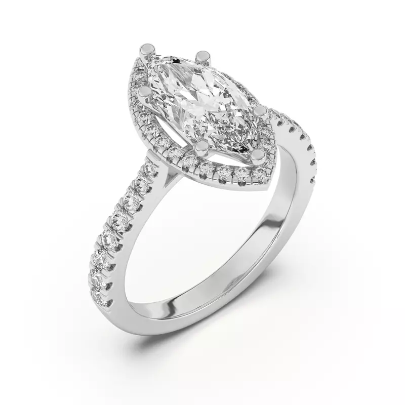Platinum Cici Halo Engagement Ring