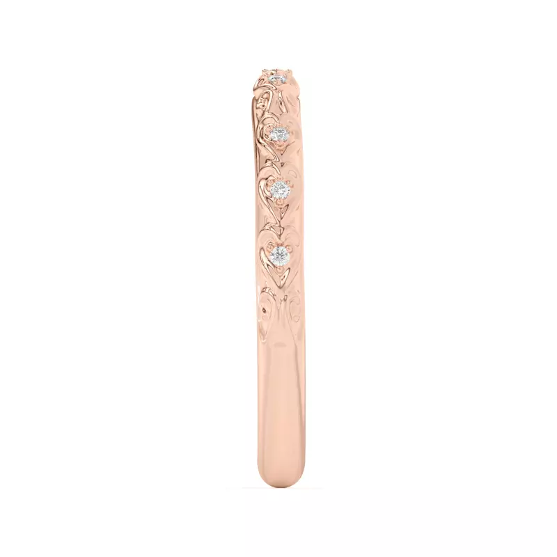 18K Rose Gold Kathryn Pavé Heart Scroll Band