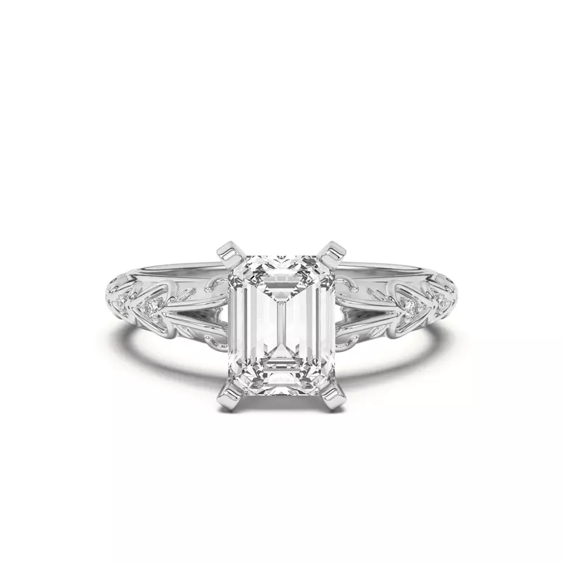 Platinum Kathryn Pavé Heart Scroll Engagement Ring