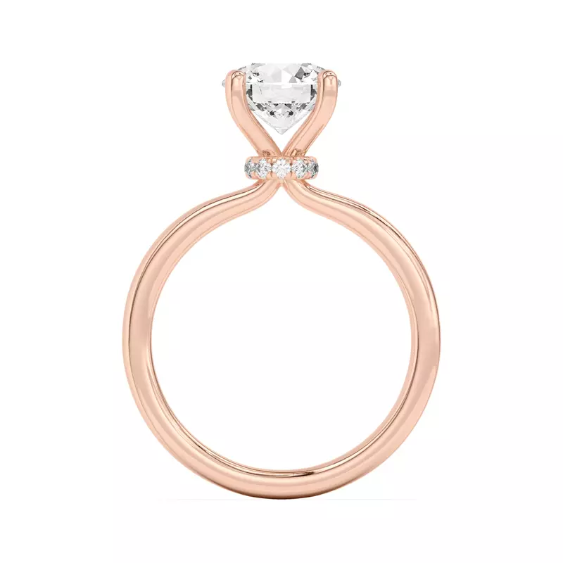 18K Rose Gold Briana Hidden Pavé Circlet Engagement Ring