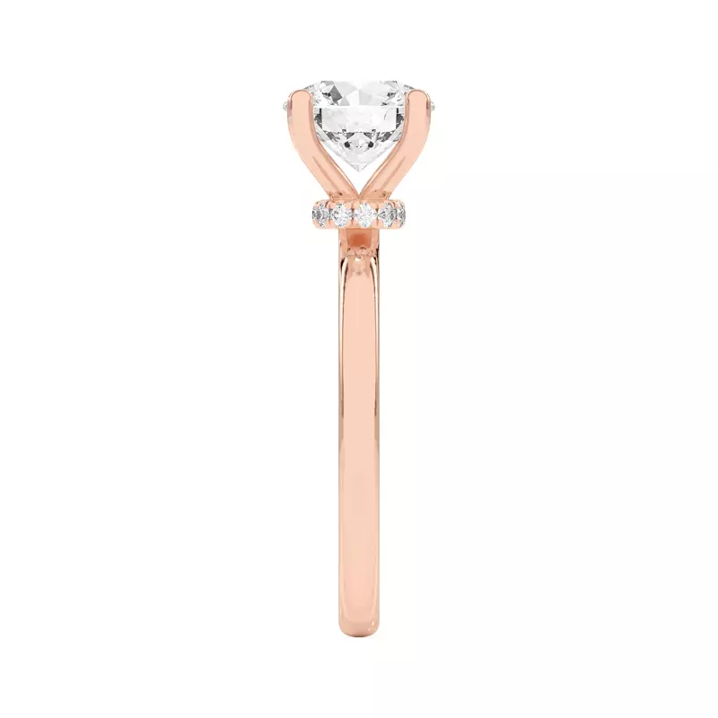 18K Rose Gold Briana Hidden Pavé Circlet Engagement Ring