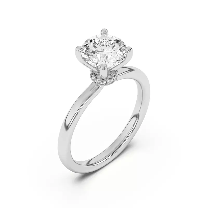 18K White Gold Briana Hidden Pavé Circlet Engagement Ring