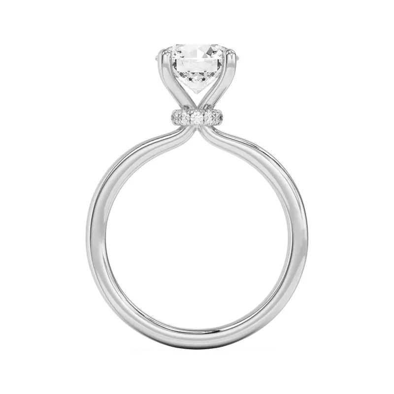 18K White Gold Briana Hidden Pavé Circlet Engagement Ring