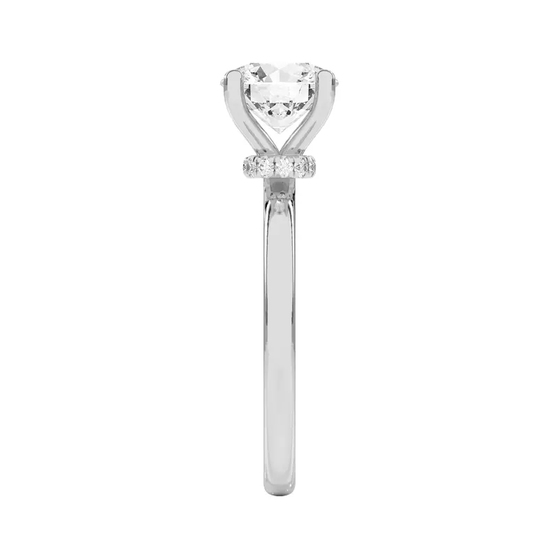 18K White Gold Briana Hidden Pavé Circlet Engagement Ring