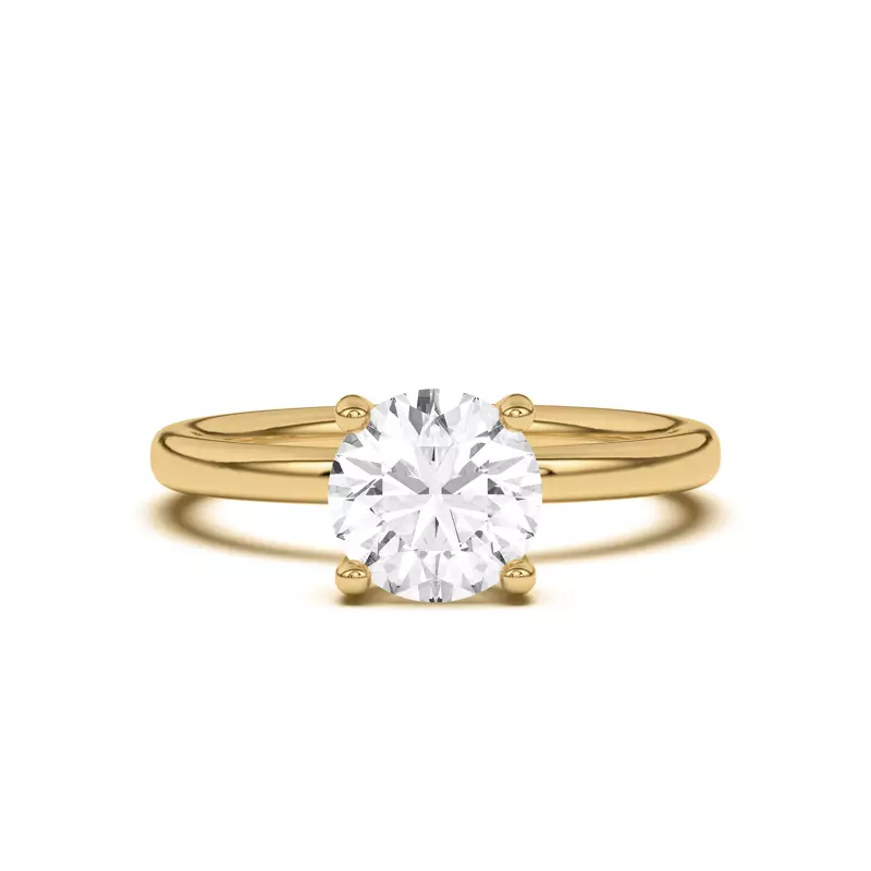 18K Yellow Gold Briana Hidden Pavé Circlet Engagement Ring