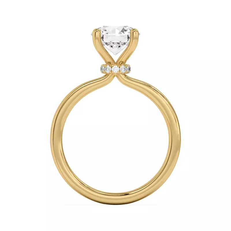 18K Yellow Gold Briana Hidden Pavé Circlet Engagement Ring