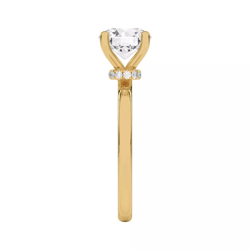 18K Yellow Gold Briana Hidden Pavé Circlet Engagement Ring
