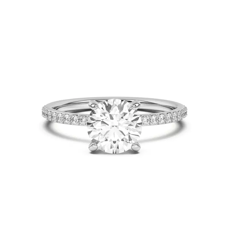 14K White Gold Alara Pavé Collar Engagement Ring
