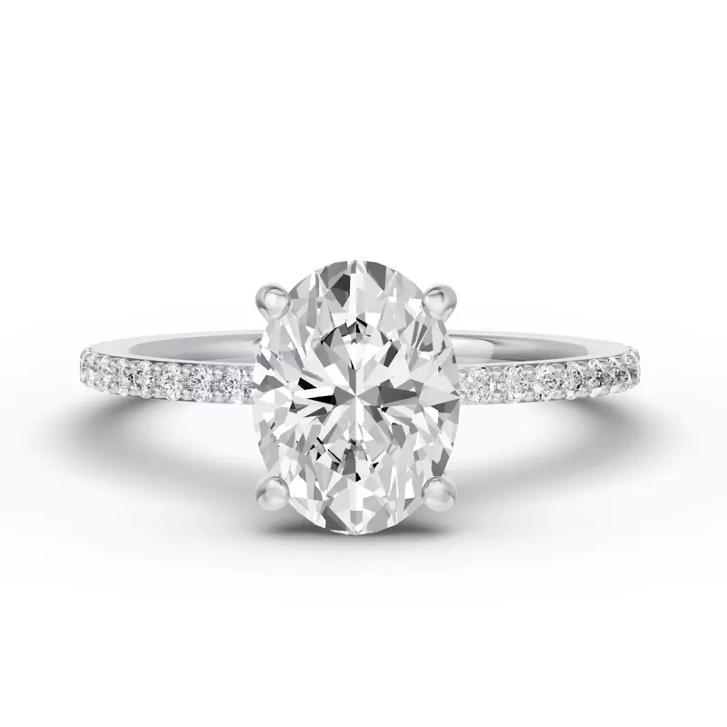 14K White Gold Alara Pavé Collar Engagement Ring