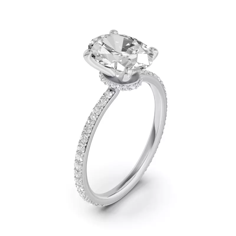 14K White Gold Alara Pavé Collar Engagement Ring