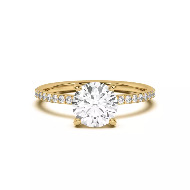 14K Yellow Gold Alara Pavé Collar Engagement Ring